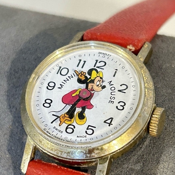 Vintage Disney Bradley Minnie Mouse Women’s Watch 25mm Swiss Made Manual Wind-up